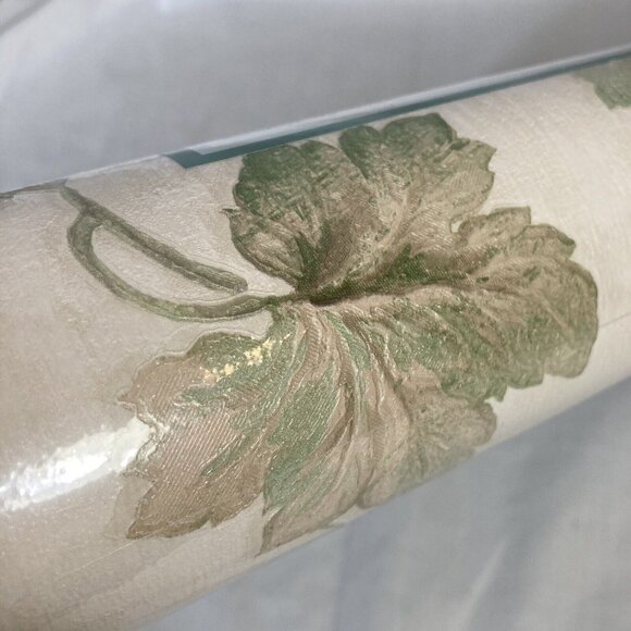 Italian Prepasted Grapes Ivy Solid Sheet Vinyl Wallpaper New 21" x 11 Yds - Picture 6 of 10